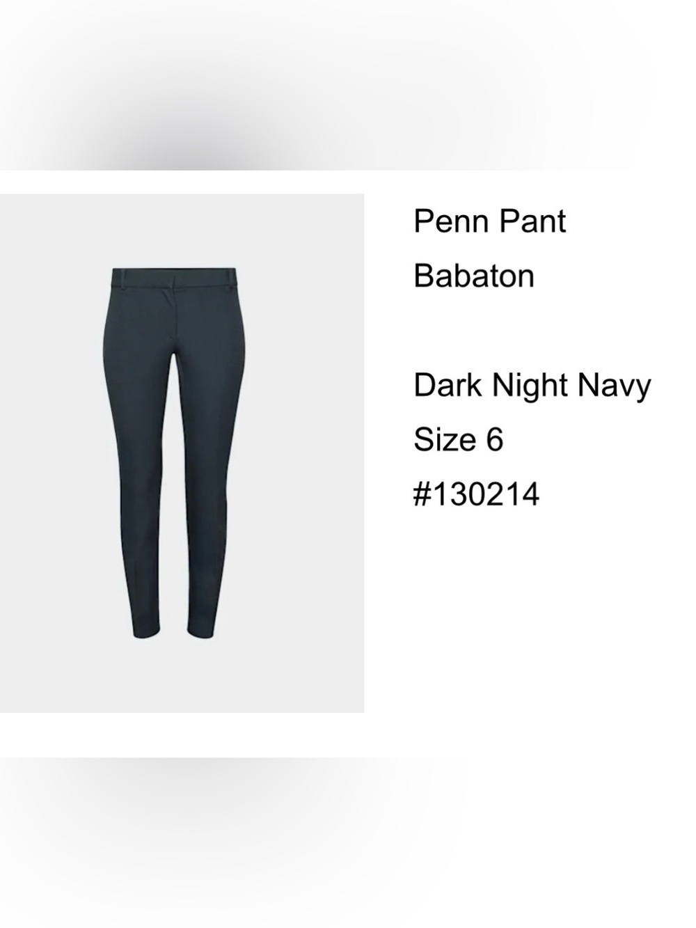 Aritzia Babaton Penn Slim Ankle Pants in Navy